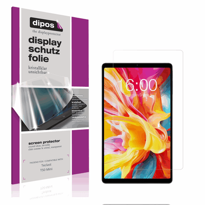 Klare Displayschutzfolie von dipos passend f�r Teclast T50 Mini, pr�ziser Zuschnitt und blasenfrei montiert