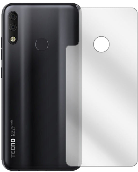 Klare Displayschutzfolie von dipos passend für Tecno Camon 11 Pro Rückseite, präziser Zuschnitt und blasenfrei montiert