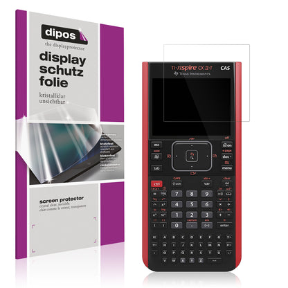 Klare Displayschutzfolie von dipos passend für Texas Instruments CX CAS II FC TI-Nspire CX II-T CAS, präziser Zuschnitt und blasenfrei montiert