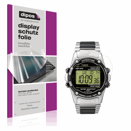 Klare Displayschutzfolie von dipos passend für Timex Expedition Atlantis, präziser Zuschnitt und blasenfrei montiert