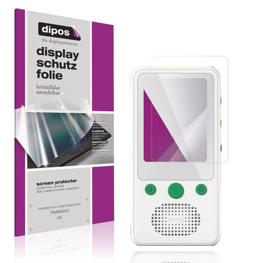 Klare Displayschutzfolie von dipos passend für TIMMKOO A5, präziser Zuschnitt und blasenfrei montiert