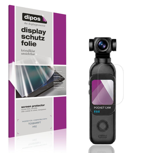 Klare Displayschutzfolie von dipos passend für TOSBARRFT H92, präziser Zuschnitt und blasenfrei montiert