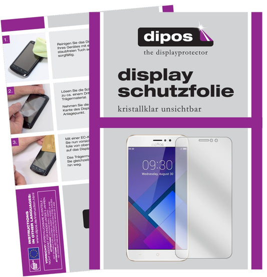 Klare Displayschutzfolie von dipos passend für TP-Link Neffos C7, präziser Zuschnitt und blasenfrei montiert