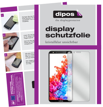 Klare Displayschutzfolie von dipos passend für TP-Link Neffos C7 Lite, präziser Zuschnitt und blasenfrei montiert