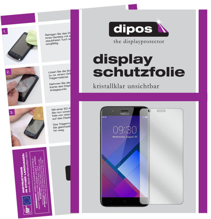 Klare Displayschutzfolie von dipos passend für TP-Link Neffos P1, präziser Zuschnitt und blasenfrei montiert