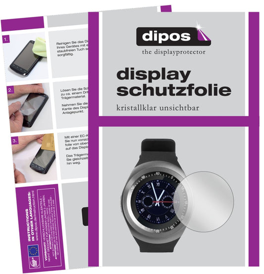 Klare Displayschutzfolie von dipos passend für TrendGeek TG-SW1 Smartwatch, präziser Zuschnitt und blasenfrei montiert