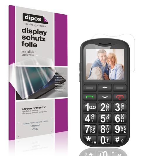 Klare Displayschutzfolie von dipos passend für Ufferson G180, präziser Zuschnitt und blasenfrei montiert