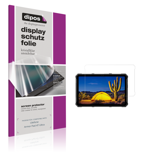 Klare Displayschutzfolie von dipos passend für Ulefone Armor Pad 4T Ultra, präziser Zuschnitt und blasenfrei montiert