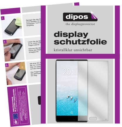 Klare Displayschutzfolie von dipos passend für Ulefone F1, präziser Zuschnitt und blasenfrei montiert