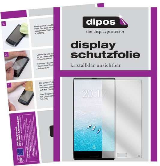 Klare Displayschutzfolie von dipos passend für Ulefone F1, präziser Zuschnitt und blasenfrei montiert