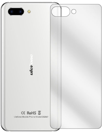 Klare Displayschutzfolie von dipos passend für Ulefone T2 Pro Rückseite, präziser Zuschnitt und blasenfrei montiert