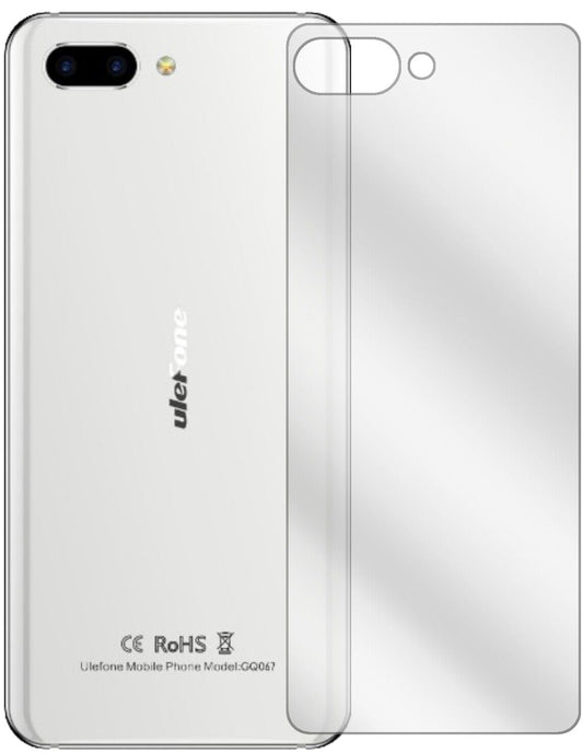 Klare Displayschutzfolie von dipos passend für Ulefone T2 Pro Rückseite, präziser Zuschnitt und blasenfrei montiert