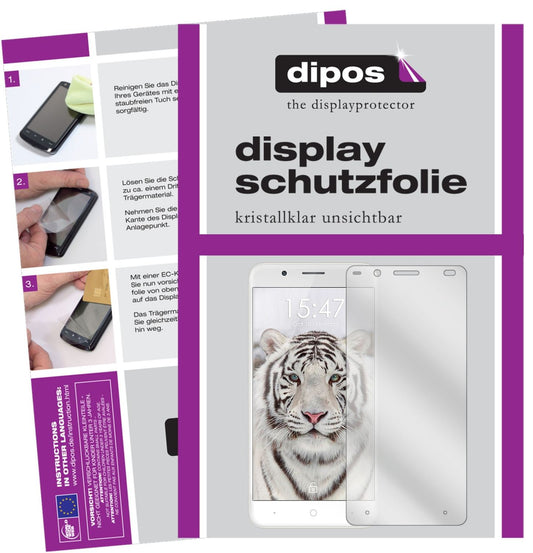 Klare Displayschutzfolie von dipos passend für Ulefone Tiger, präziser Zuschnitt und blasenfrei montiert