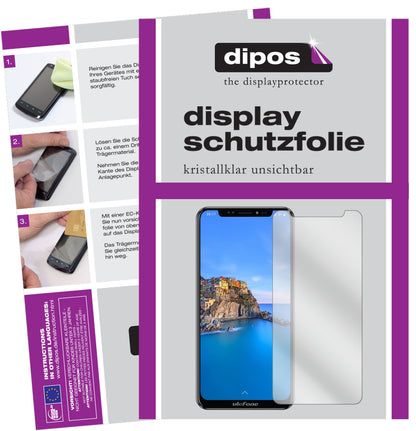 Klare Displayschutzfolie von dipos passend für Ulefone X, präziser Zuschnitt und blasenfrei montiert