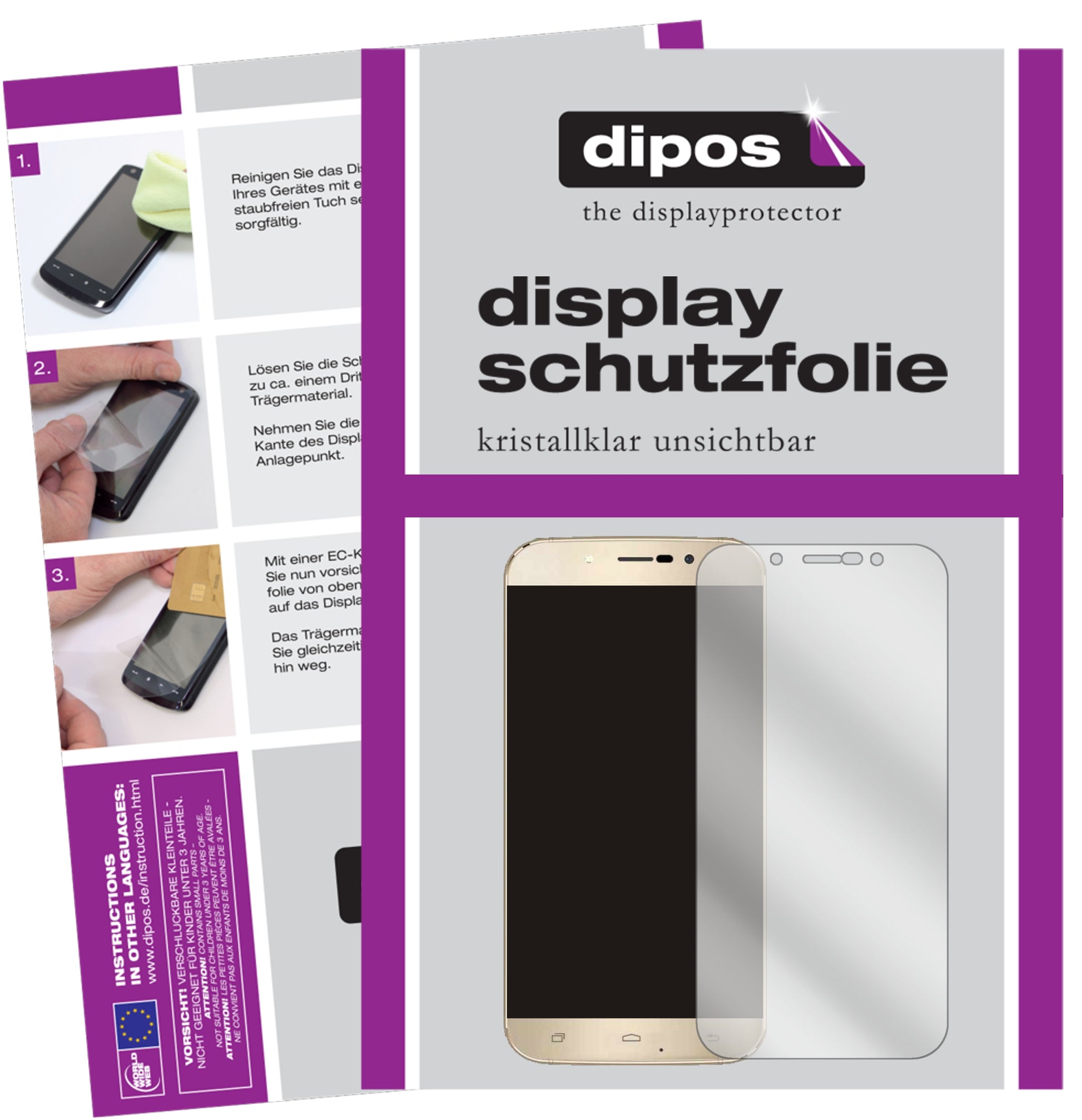 Klare Displayschutzfolie von dipos passend für Umidigi Rome X, präziser Zuschnitt und blasenfrei montiert