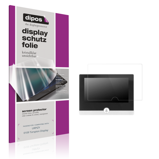 Klare Displayschutzfolie von dipos passend für URPIZY 0109 Türspion Display, präziser Zuschnitt und blasenfrei montiert