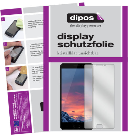 Klare Displayschutzfolie von dipos passend für Vernee Thor Plus, präziser Zuschnitt und blasenfrei montiert
