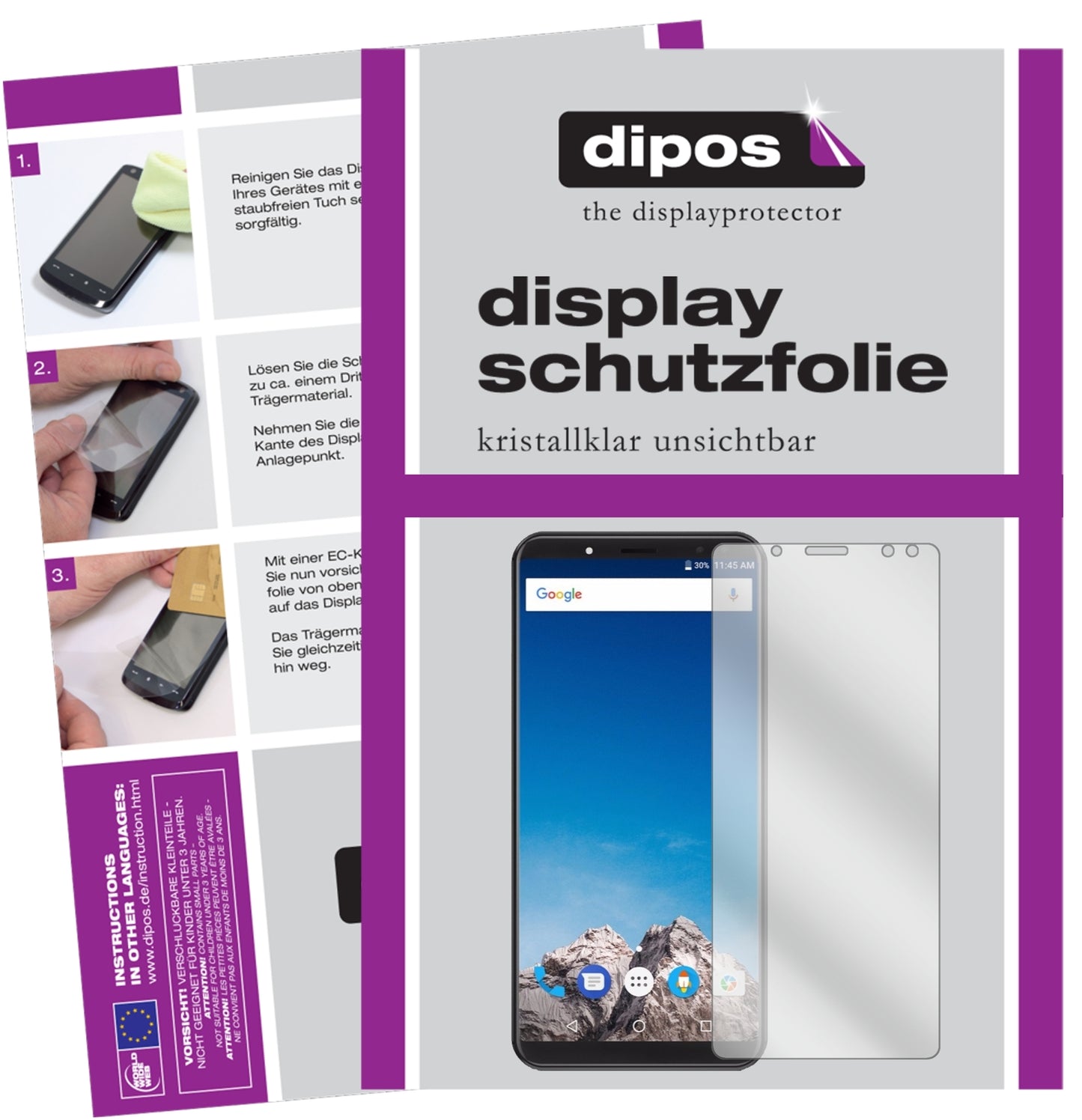 Klare Displayschutzfolie von dipos passend für Vernee X, präziser Zuschnitt und blasenfrei montiert