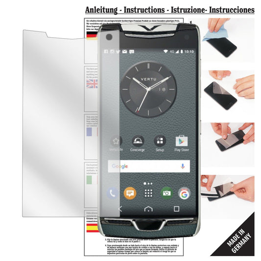 Klare Displayschutzfolie von dipos passend für Vertu Constellation (2017), präziser Zuschnitt und blasenfrei montiert