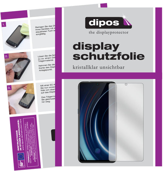 Klare Displayschutzfolie von dipos passend für Vivo IQOO Neo, präziser Zuschnitt und blasenfrei montiert