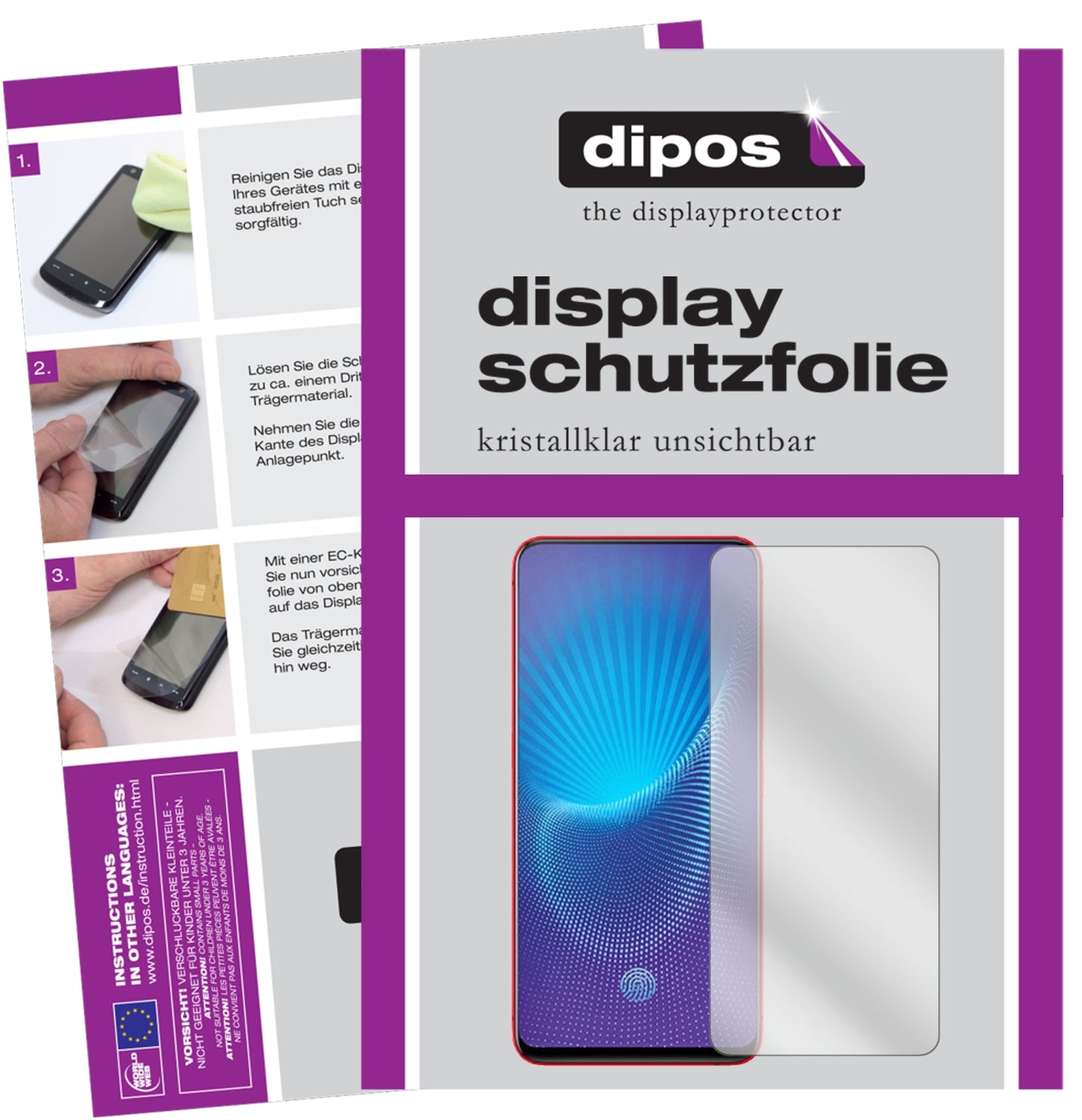 Klare Displayschutzfolie von dipos passend für Vivo NEX S, präziser Zuschnitt und blasenfrei montiert