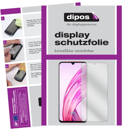 Klare Displayschutzfolie von dipos passend für Vivo X23 Symphony, präziser Zuschnitt und blasenfrei montiert