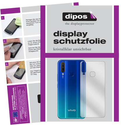 Klare Displayschutzfolie von dipos passend für Vivo Y11 (2019) Rückseite, präziser Zuschnitt und blasenfrei montiert