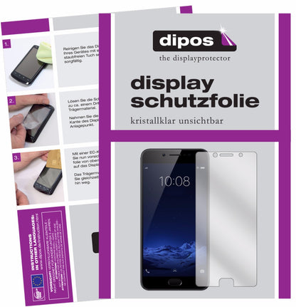 Klare Displayschutzfolie von dipos passend für Vivo Y69, präziser Zuschnitt und blasenfrei montiert