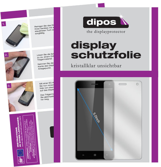 Klare Displayschutzfolie von dipos passend für VKWORLD T5, präziser Zuschnitt und blasenfrei montiert