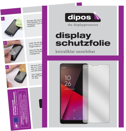 Klare Displayschutzfolie von dipos passend für Vodafone Smart X9, präziser Zuschnitt und blasenfrei montiert