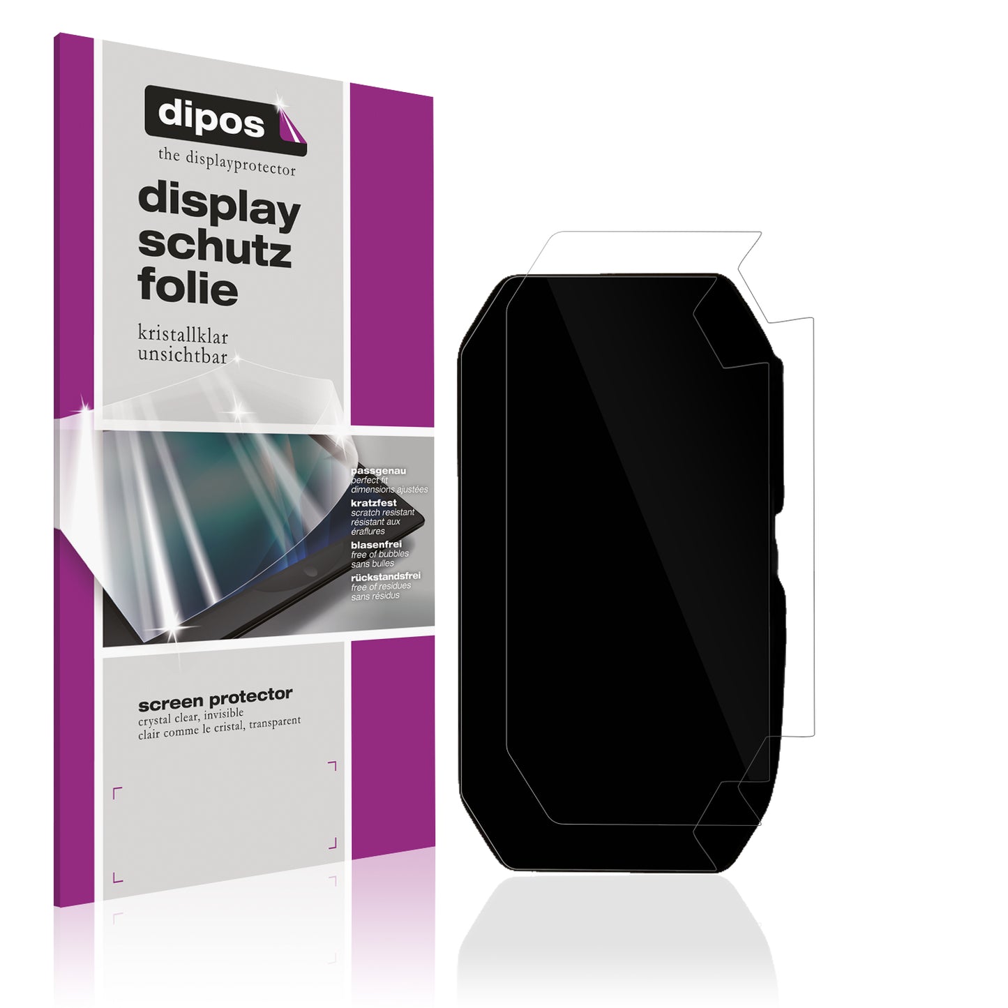 Klare Displayschutzfolie von dipos passend für Voge R125, präziser Zuschnitt und blasenfrei montiert