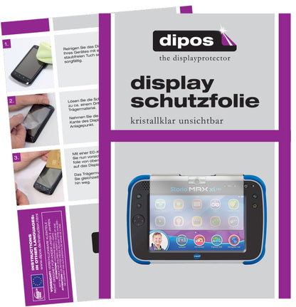 Klare Displayschutzfolie von dipos passend für Vtech Storio Max XL 2.0, präziser Zuschnitt und blasenfrei montiert