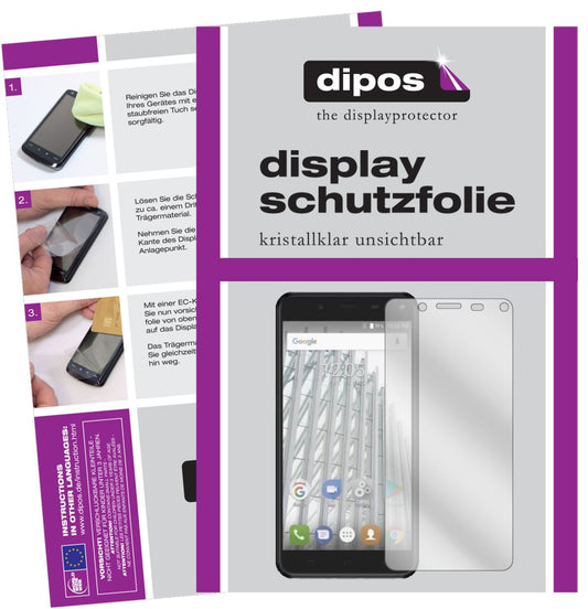 Klare Displayschutzfolie von dipos passend für Walton Primo HM4i, präziser Zuschnitt und blasenfrei montiert
