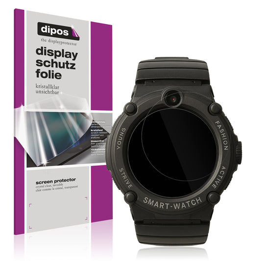 Klare Displayschutzfolie von dipos passend für Watchmark GPS Watch Kids, präziser Zuschnitt und blasenfrei montiert