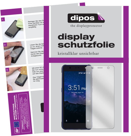 Klare Displayschutzfolie von dipos passend für Wieppo E1 2018, präziser Zuschnitt und blasenfrei montiert