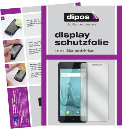 Klare Displayschutzfolie von dipos passend für Wiko Lenny 4, präziser Zuschnitt und blasenfrei montiert