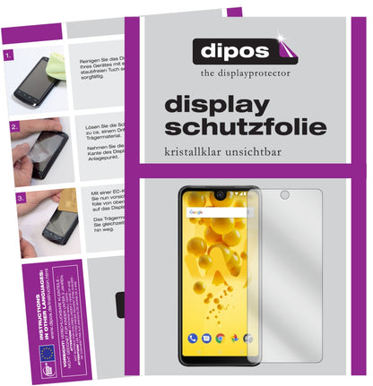 Klare Displayschutzfolie von dipos passend für Wiko View 2, präziser Zuschnitt und blasenfrei montiert