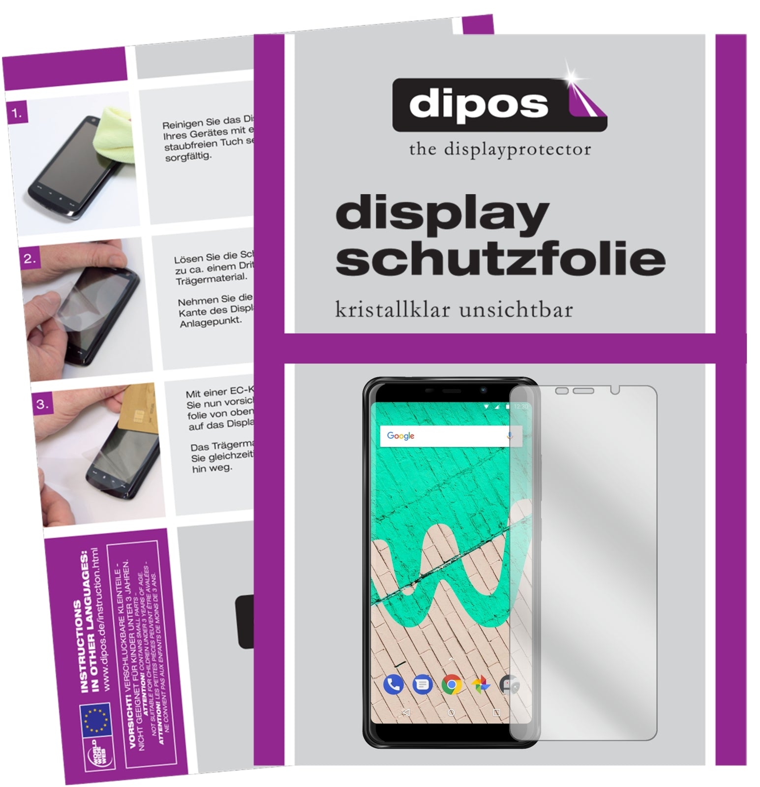 Klare Displayschutzfolie von dipos passend für Wiko View Max, präziser Zuschnitt und blasenfrei montiert