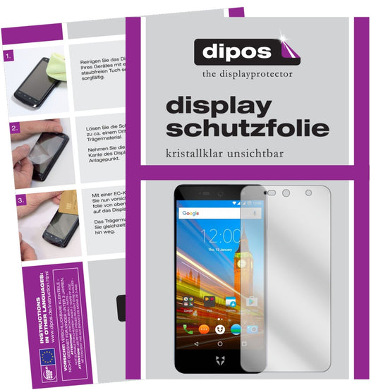 Klare Displayschutzfolie von dipos passend für Wileyfox Swift 2X, präziser Zuschnitt und blasenfrei montiert
