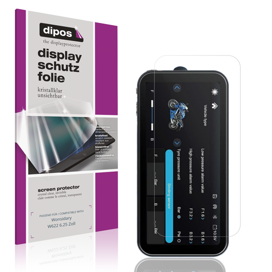 Klare Displayschutzfolie von dipos passend für Wonsidary W622 6.25 Zoll, präziser Zuschnitt und blasenfrei montiert