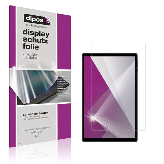 Klare Displayschutzfolie von dipos passend für WOREGOO L30, präziser Zuschnitt und blasenfrei montiert