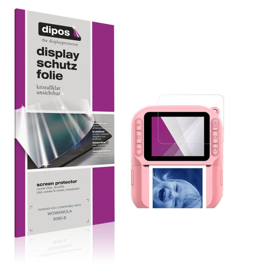 Klare Displayschutzfolie von dipos passend für WOWAWOLA 8080-B, präziser Zuschnitt und blasenfrei montiert