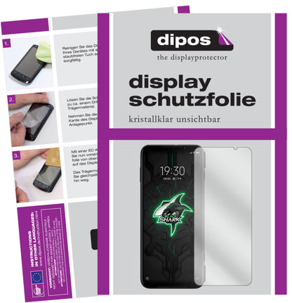 Klare Displayschutzfolie von dipos passend für Xiaomi Black Shark 3, präziser Zuschnitt und blasenfrei montiert