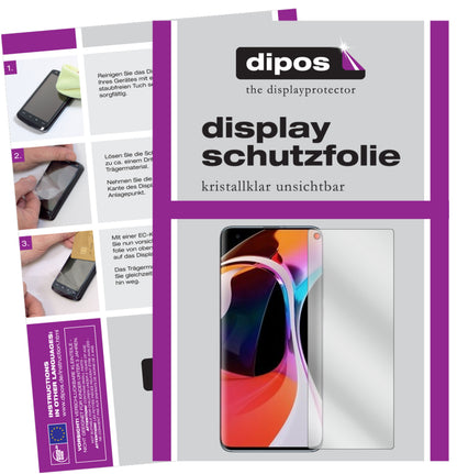 Klare Displayschutzfolie von dipos passend für Xiaomi Mi 10 Pro, präziser Zuschnitt und blasenfrei montiert