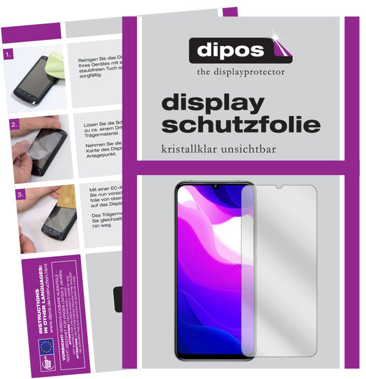 Klare Displayschutzfolie von dipos passend für Xiaomi Mi 10 Lite 5G, präziser Zuschnitt und blasenfrei montiert