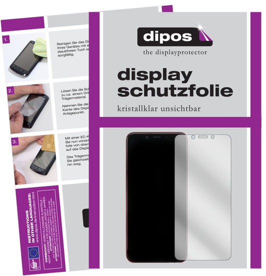 Klare Displayschutzfolie von dipos passend für Xiaomi Mi 6X Hatsune Miku, präziser Zuschnitt und blasenfrei montiert