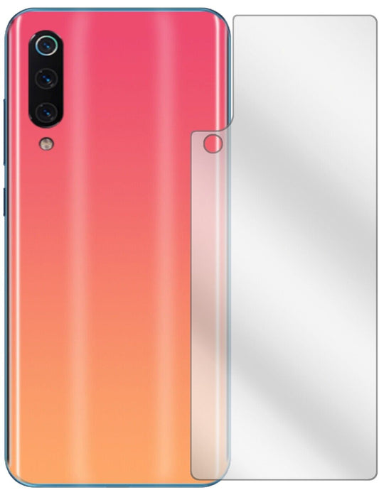 Klare Displayschutzfolie von dipos passend für Xiaomi Mi 9 SE Rückseite, präziser Zuschnitt und blasenfrei montiert