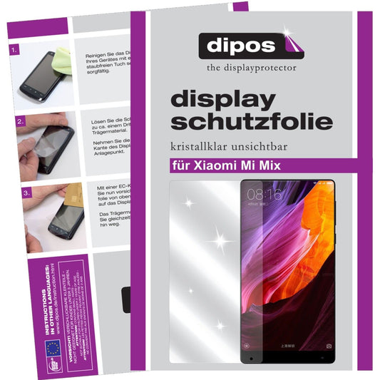 Klare Displayschutzfolie von dipos passend für Xiaomi Mi Mix, präziser Zuschnitt und blasenfrei montiert