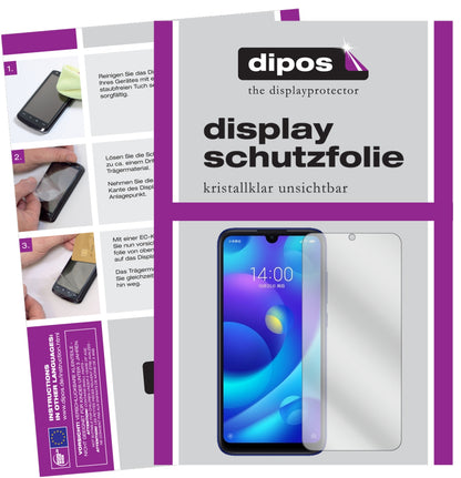 Klare Displayschutzfolie von dipos passend für Xiaomi Mi Play, präziser Zuschnitt und blasenfrei montiert