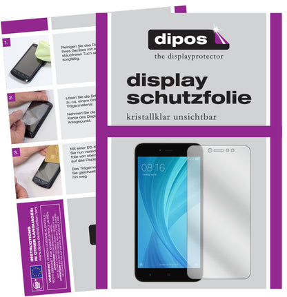 Klare Displayschutzfolie von dipos passend für Xiaomi Note 5A Prime, präziser Zuschnitt und blasenfrei montiert